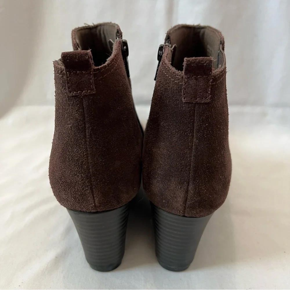 Clark’s Dark Brown Suede Wedge Booties
